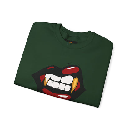 Vampire Bite Crewneck Sweatshirt | Gothic Streetwear | Dark Feminine Fashion | Edgy Alt Style |