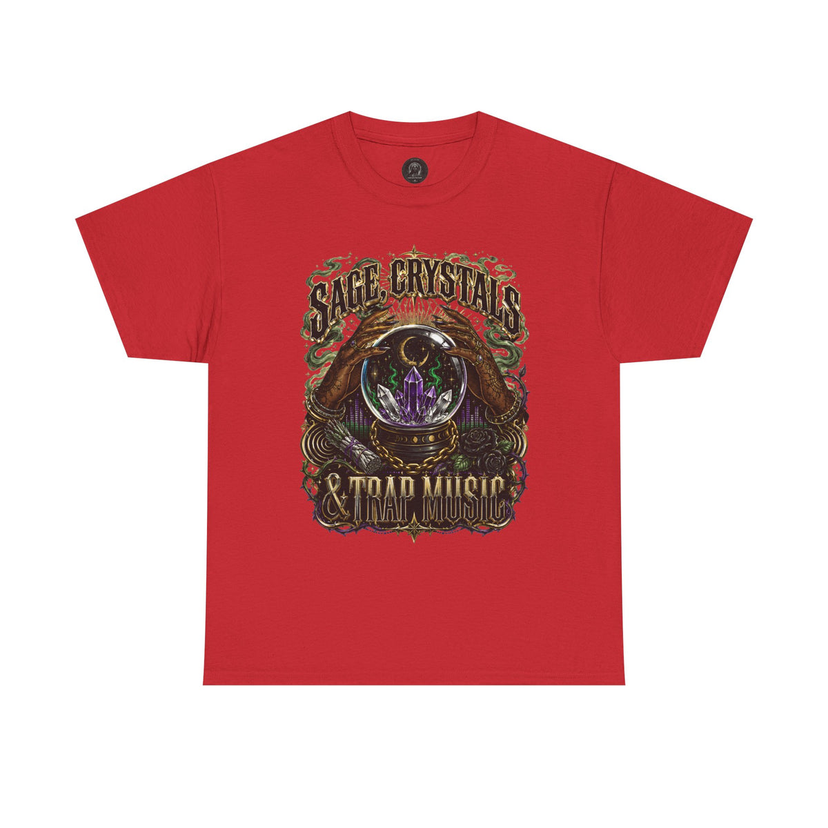 Sage, Crystals, and Trap Music, Casual Wear, Gift for Music Lovers, Spiritual Tee