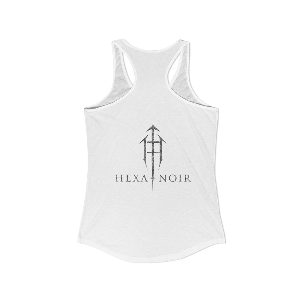 HEXA NOIR NOCTURNAL: Hallowed Nocturnal Saints Tank | Gothic Skull Floral Racerback | Dark Spiritual Streetwear