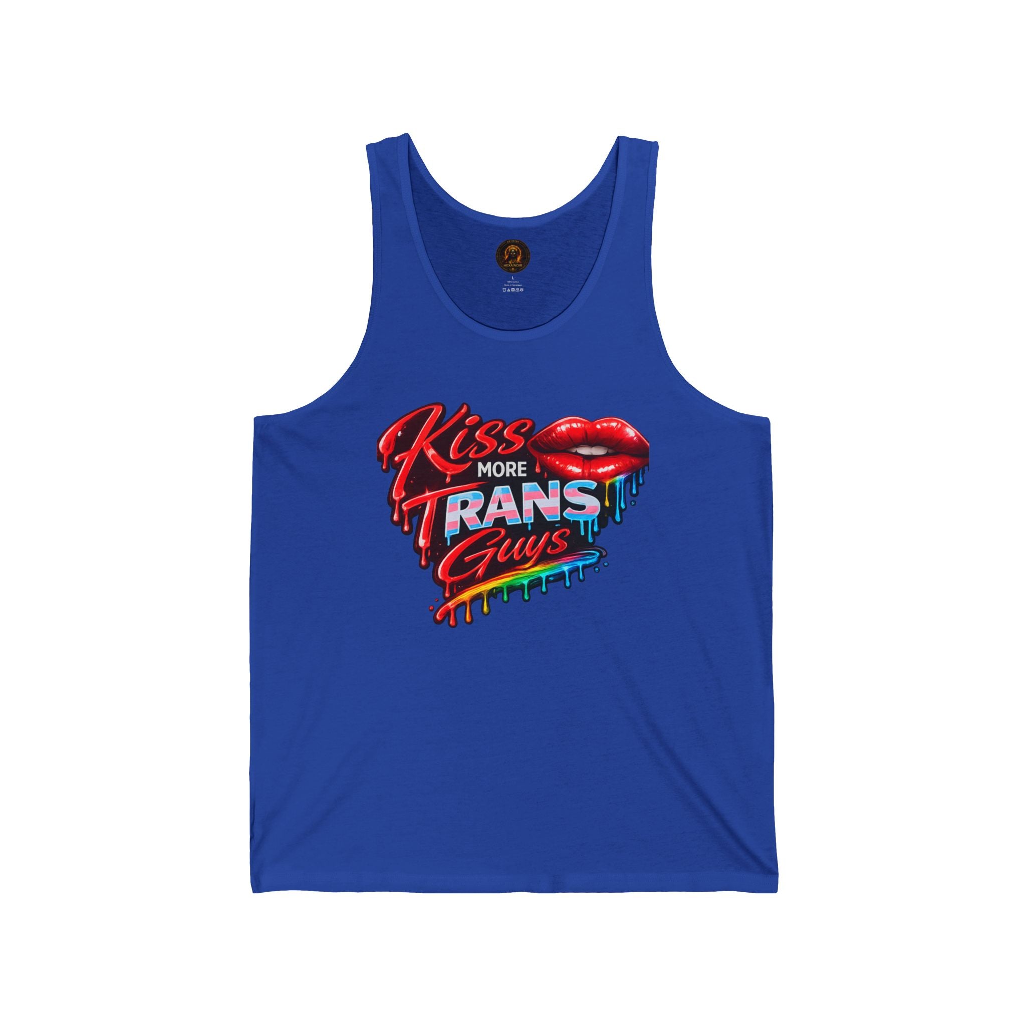 Kiss More Trans Guys Rainbow Tank| Hexa Noir Pride '26