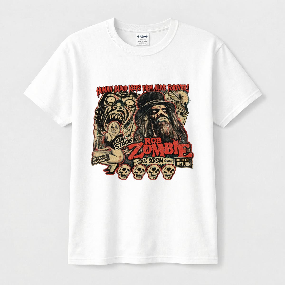 Men's Gildan 5000 DTF printed t-shirt by Hexa Noir