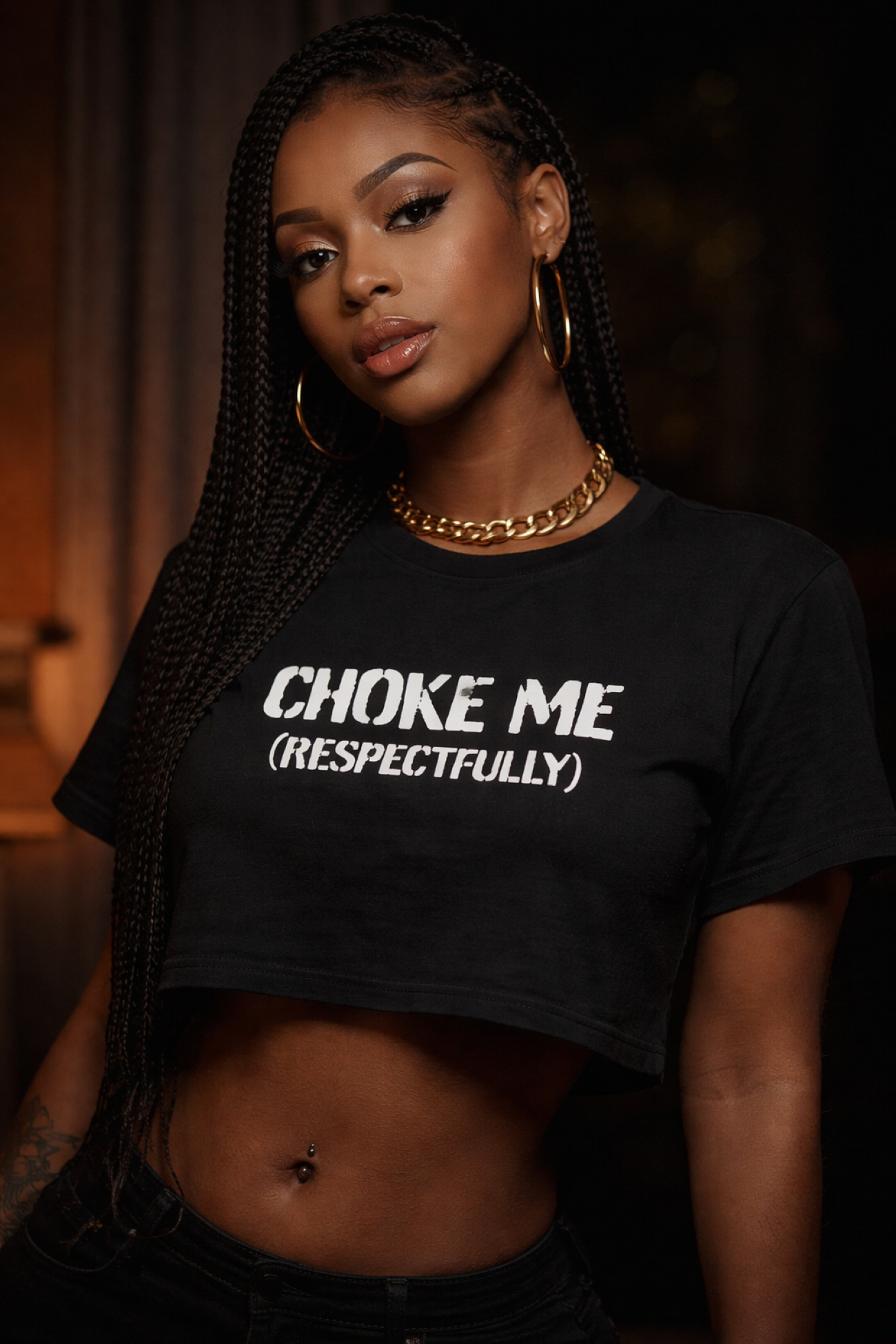 "Choke Me (Respectfully)" Women's Crop Tee