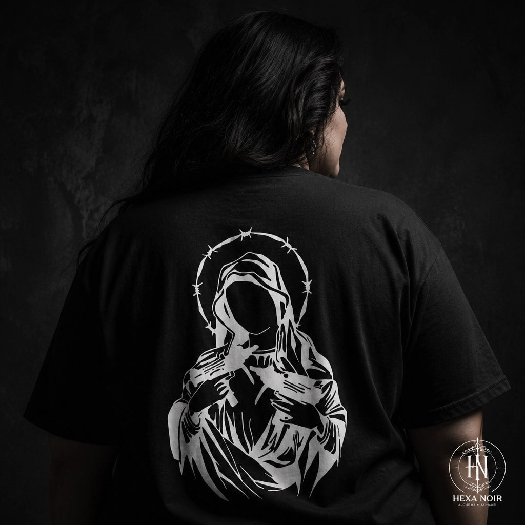 Sacred Mary Outline Minimalist Madonna T-Shirt