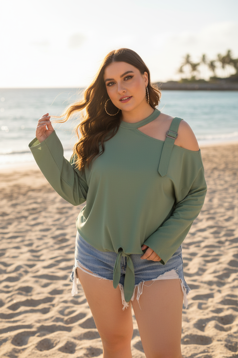 Beach Lifestyle Cold Shoulder Top