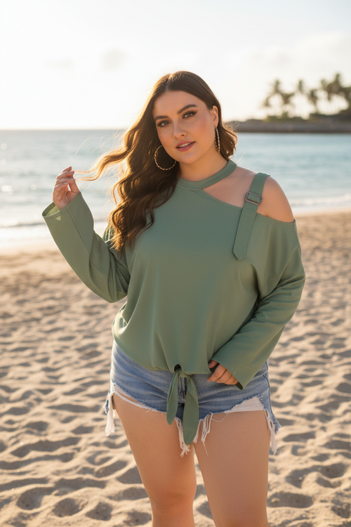 Beach Lifestyle Cold Shoulder Top