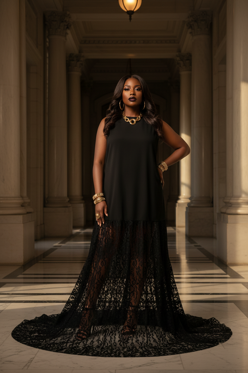 Black Lace Maxi - Marble Hallway