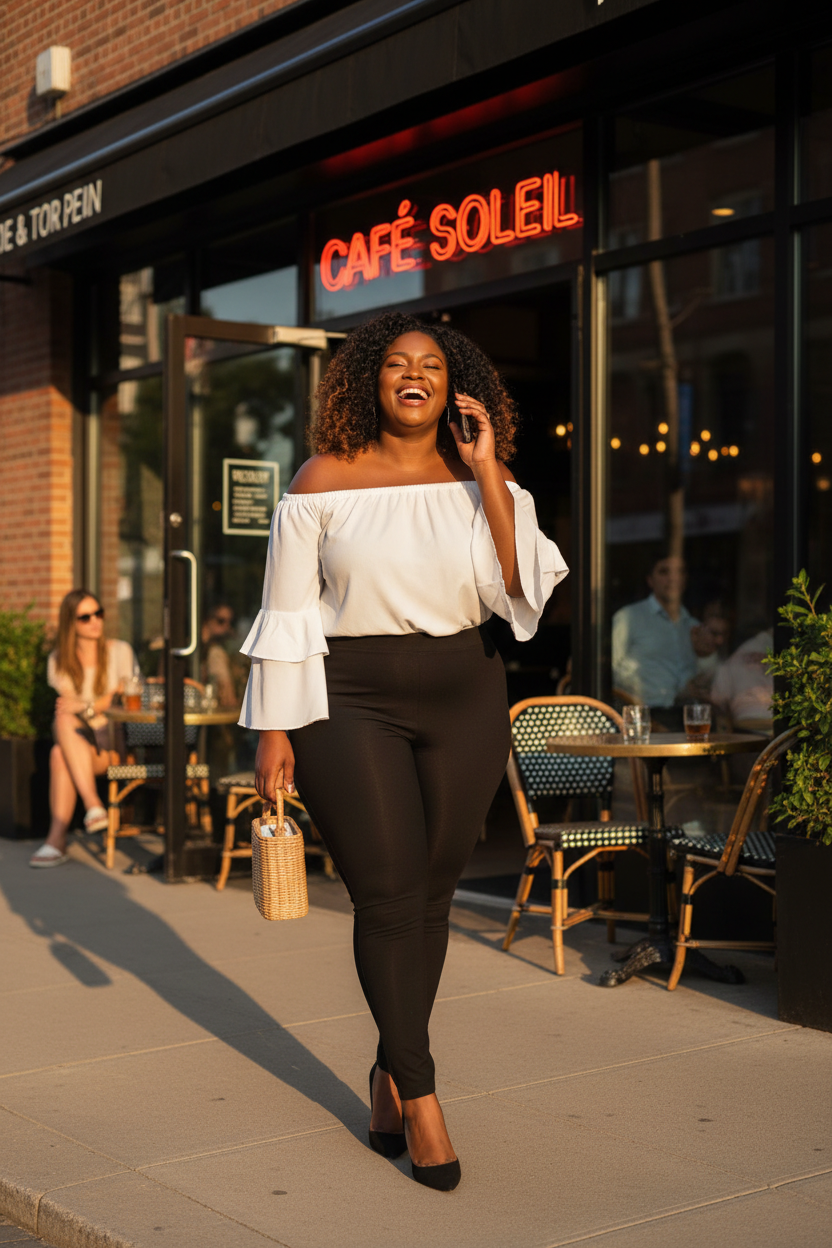 Black Skinny Pants Cafe Vibes