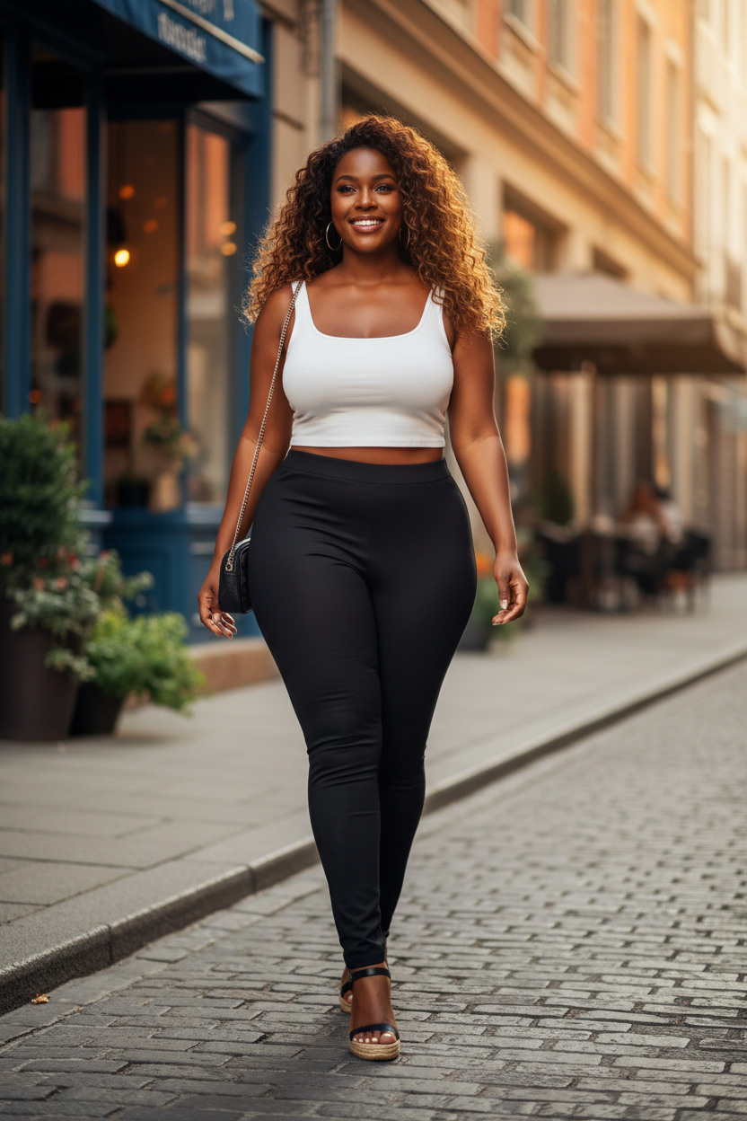 Black Skinny Pants City Street