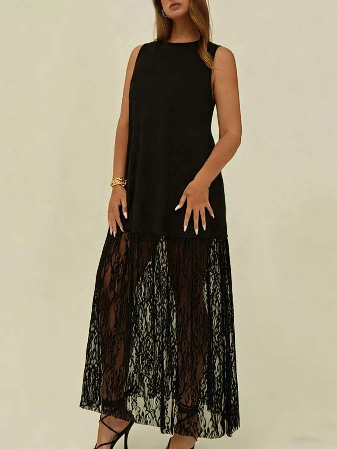 black lace high low dress plus size Xpluswear Design Plus Size Party Black Stand-Up Collar Long Sleeve High Low Hem Elegant See Through Lace Mini Dresses