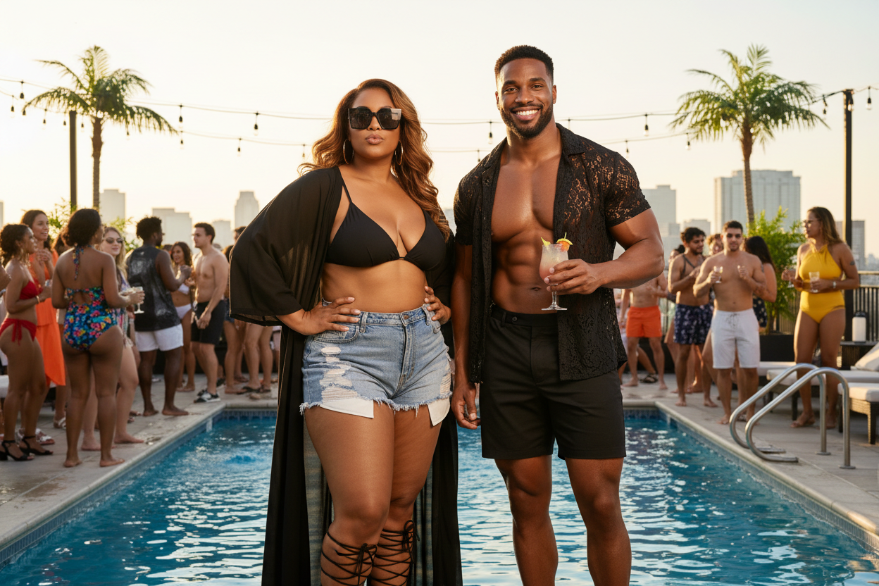 Hot Summer Party Couples Shot