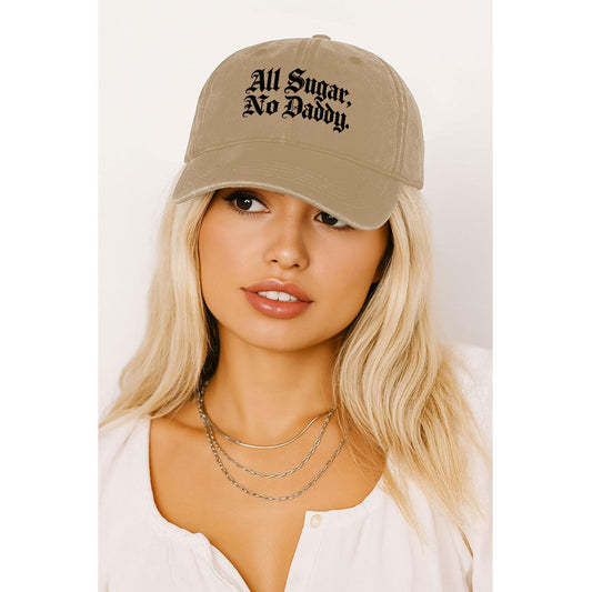 All Sugar, No Daddy washed dad cap by Hexa Noir