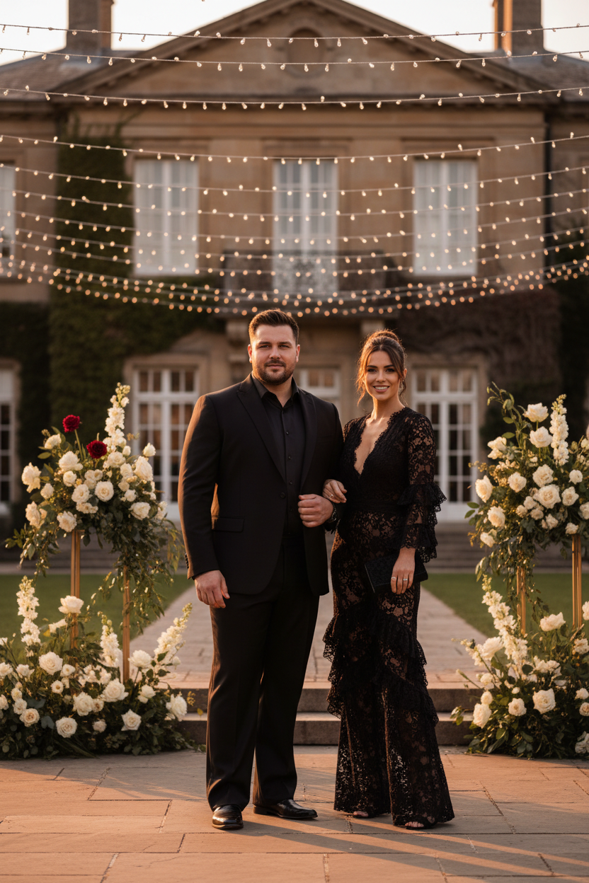 Power Suit Black Wedding Scene