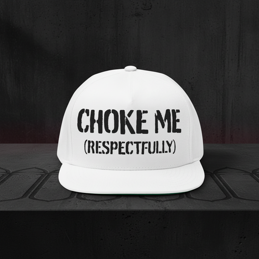 Respectfully embroidered snapback mockup