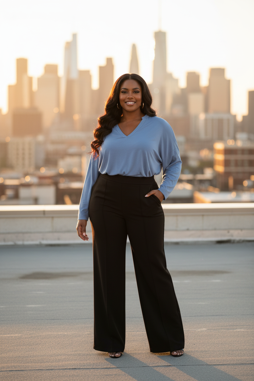 Rooftop Lifestyle Blue Blouse