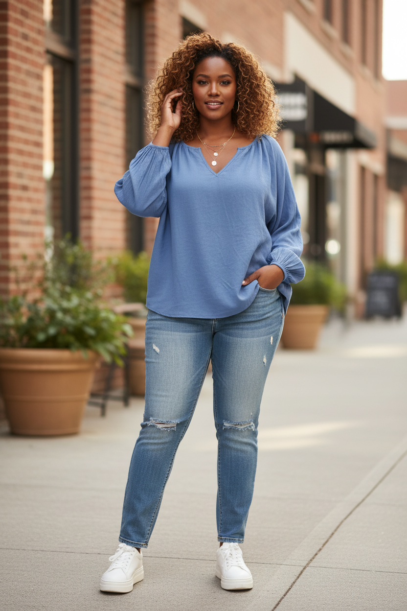 Urban Lifestyle Blue Blouse