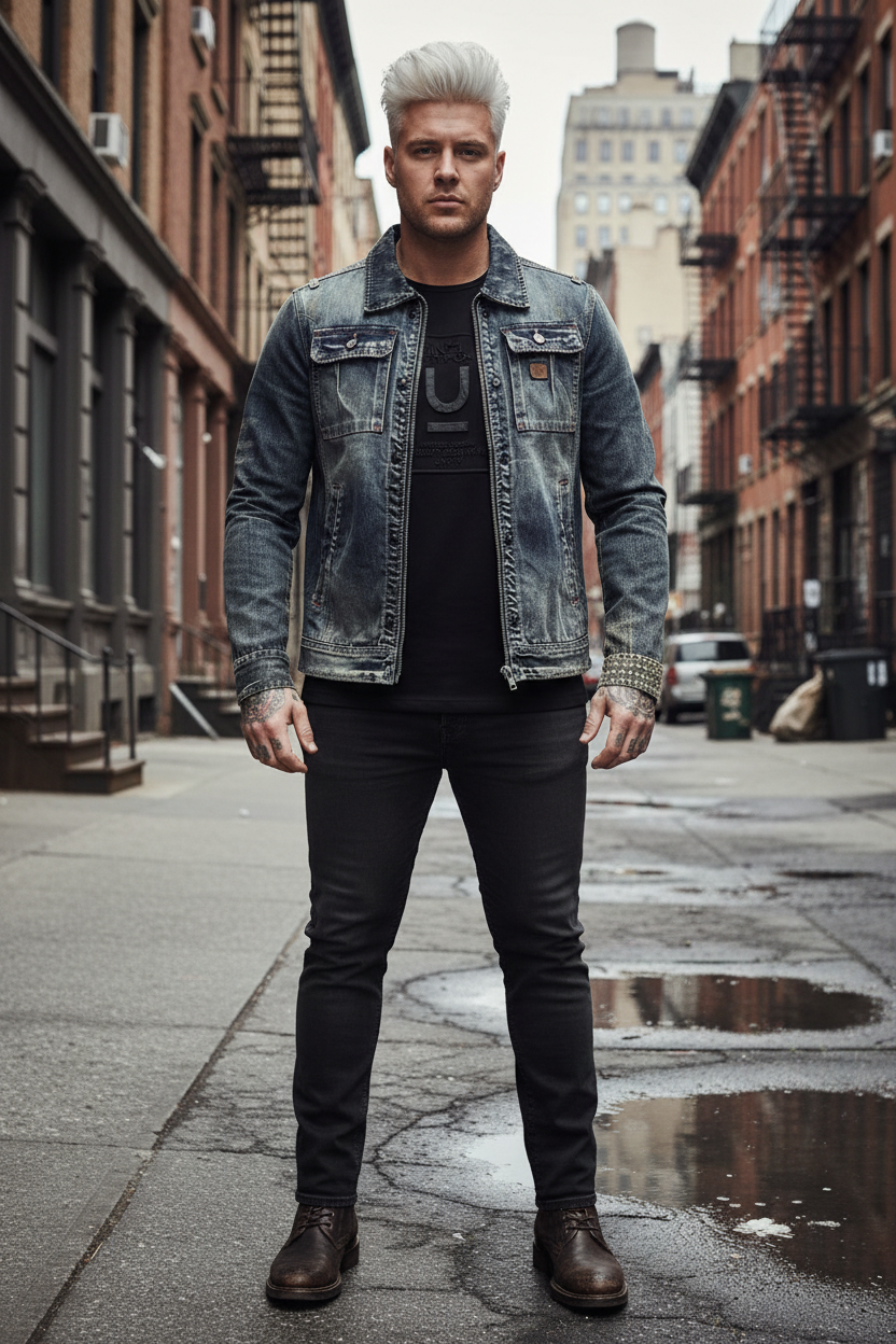 Vintage Washed Denim Jacket â€“ NYC Block Editorial